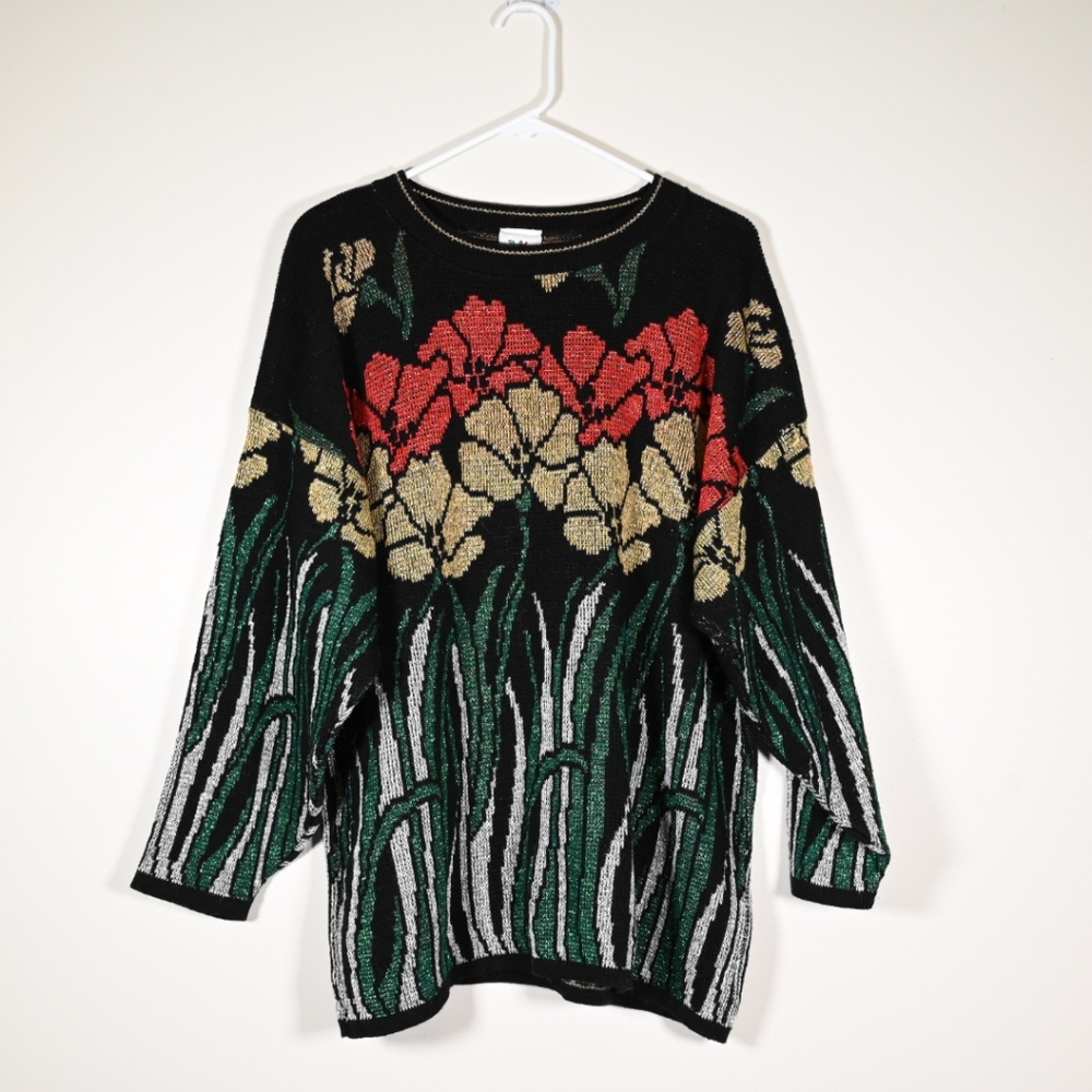 Nut Cracker Christmas Sweater 1X Black Green Red Gold
